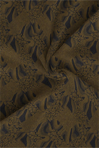 Carob Brown and Stratos Blue Jacquard Abstract Pattern Printed Two Toned Egyptian Giza Cotton Shirt