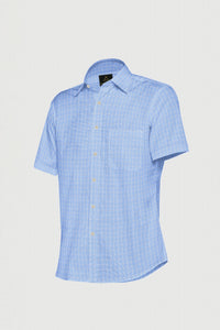 White and Placid Blue Checks Cotton Shirt
