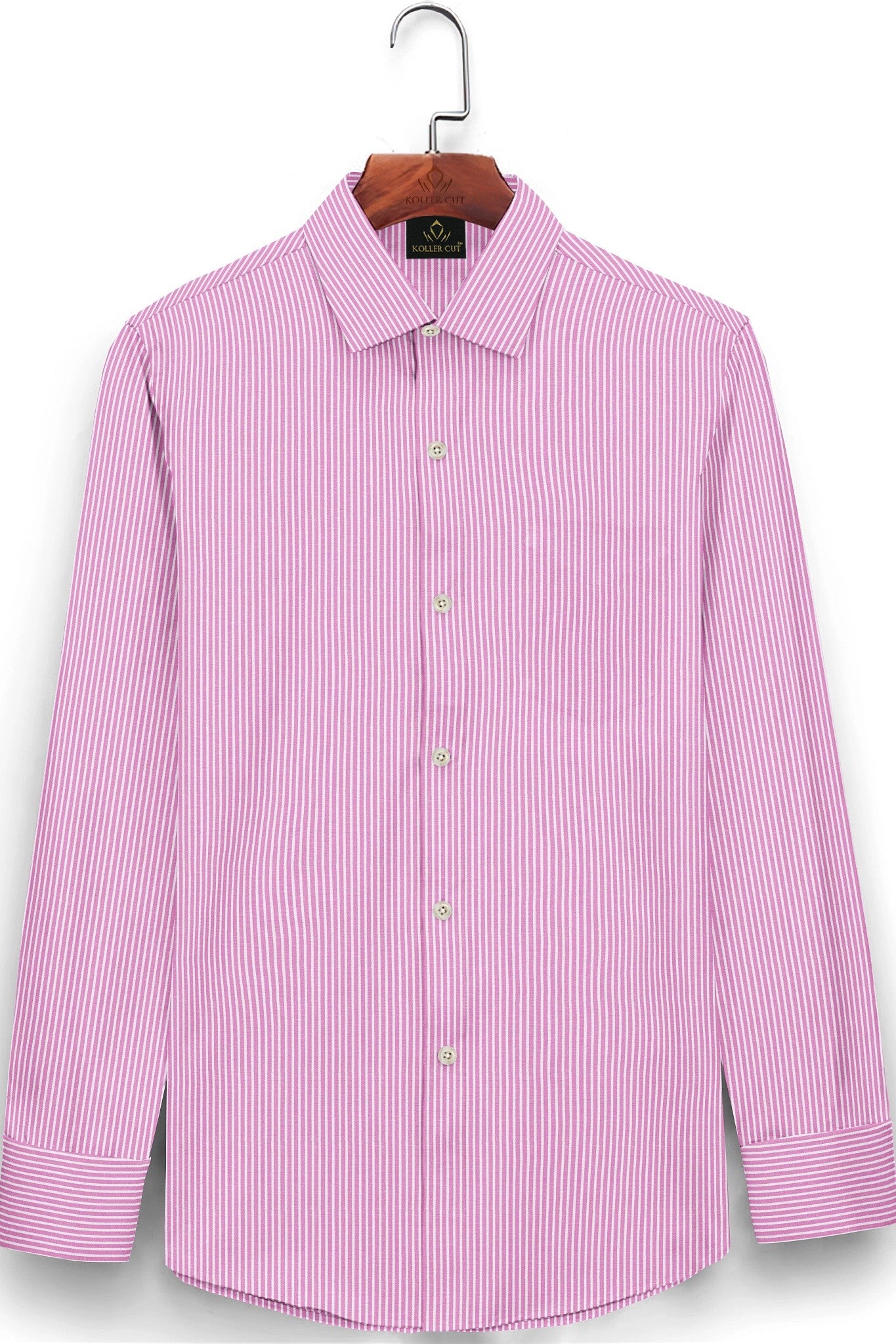 Begonia Pink and White Stripes Cotton Shirt