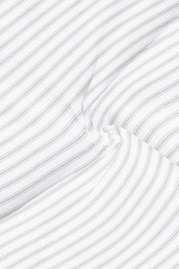 White with Comfrey Green Multitrack Stripes Egyptian Giza Cotton Shirt