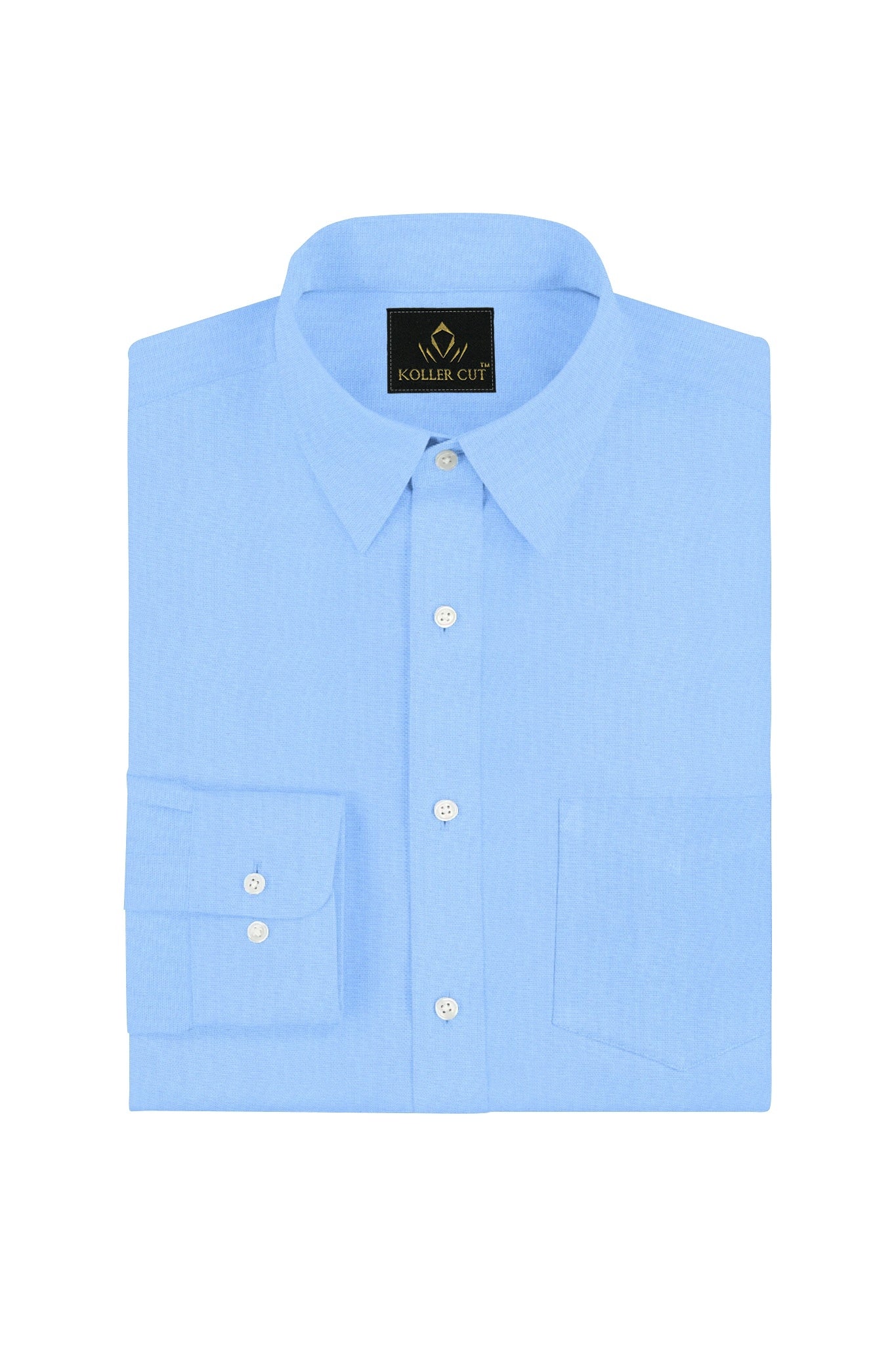 Placid Blue Solid Premium Modal Cotton Shirt