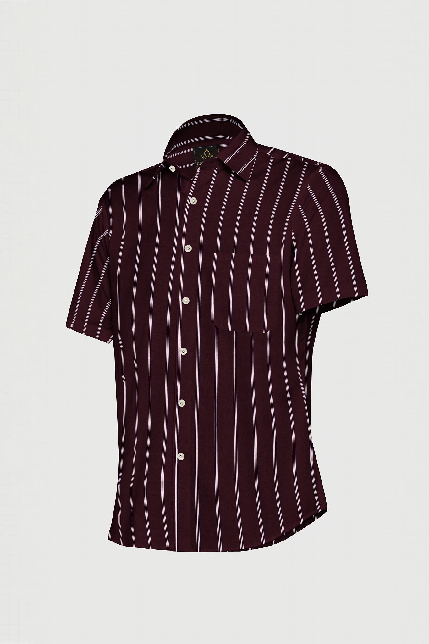 Cabernet Red and White Stripes Cotton Shirt