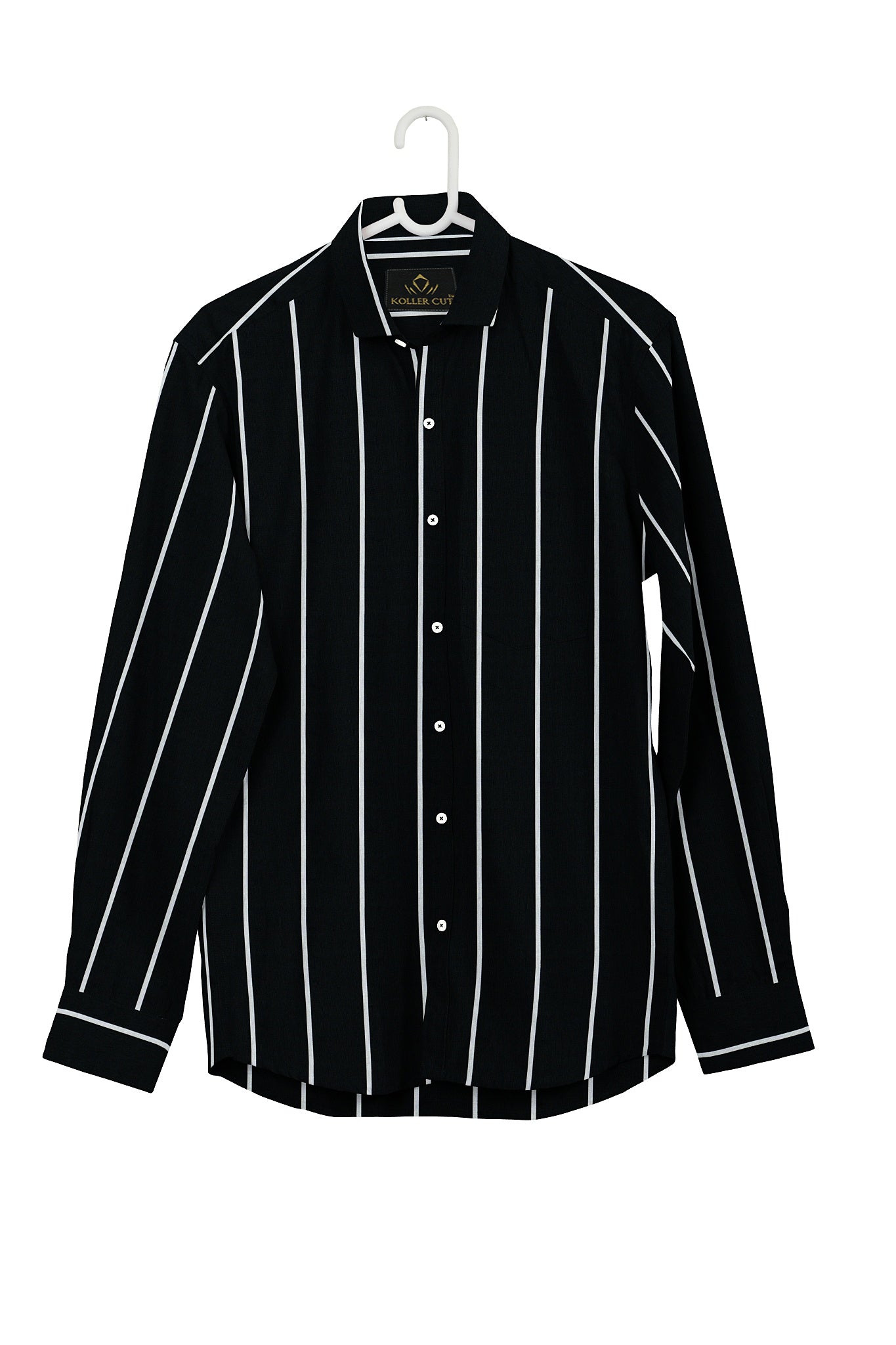 Jade Black and White Stripes Cotton Shirt