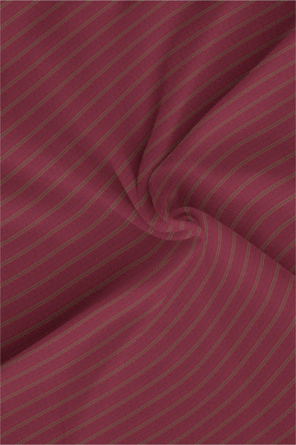 Cranberry Red with Umber Brown and Banana Yellow Jacquard Stripes Egyptian Giza Cotton Shirt