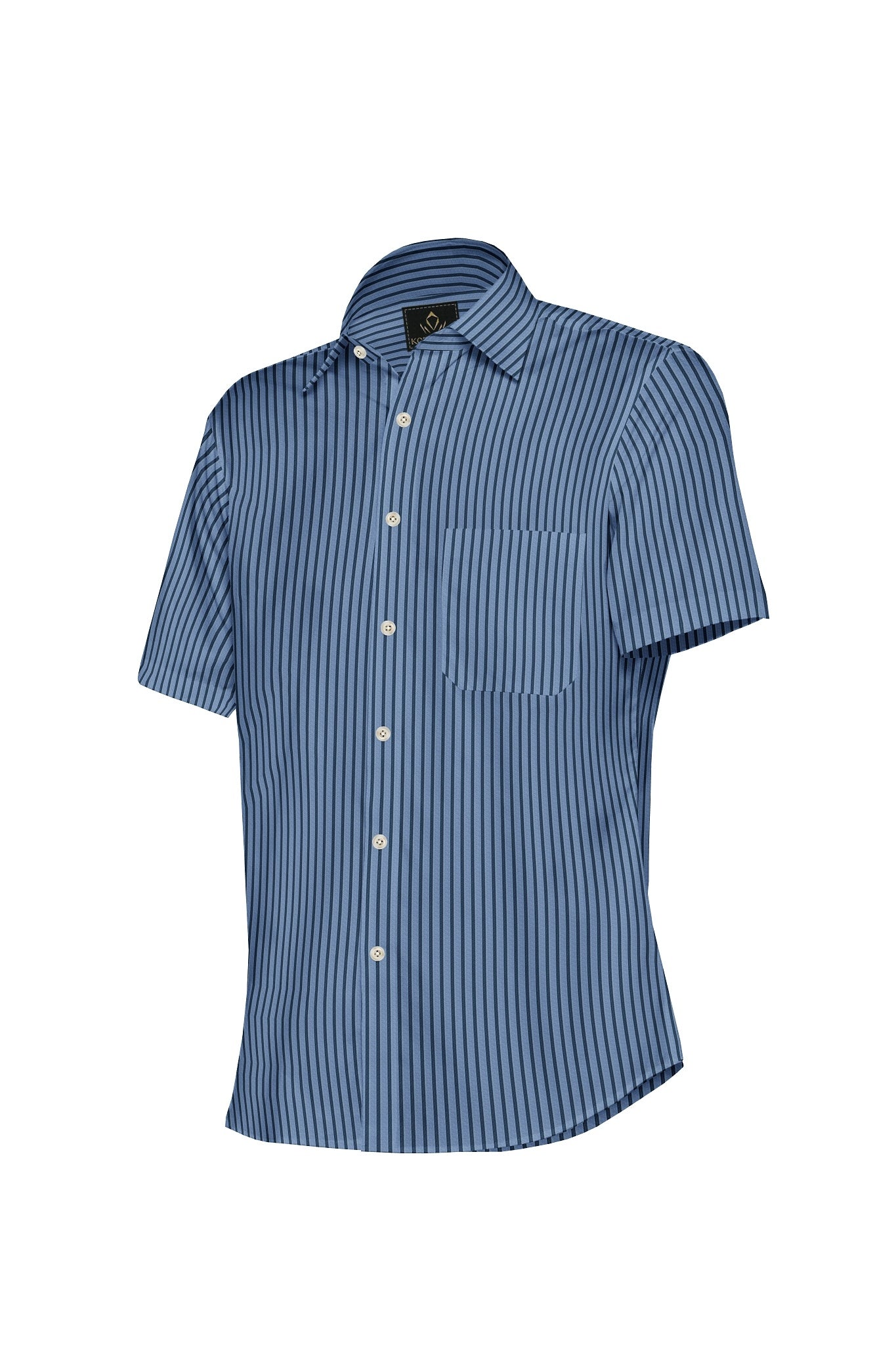 Allure Blue and Insignia Blue Stripes Cotton Shirt - Buy Mens Custom Shirts in Mumbai