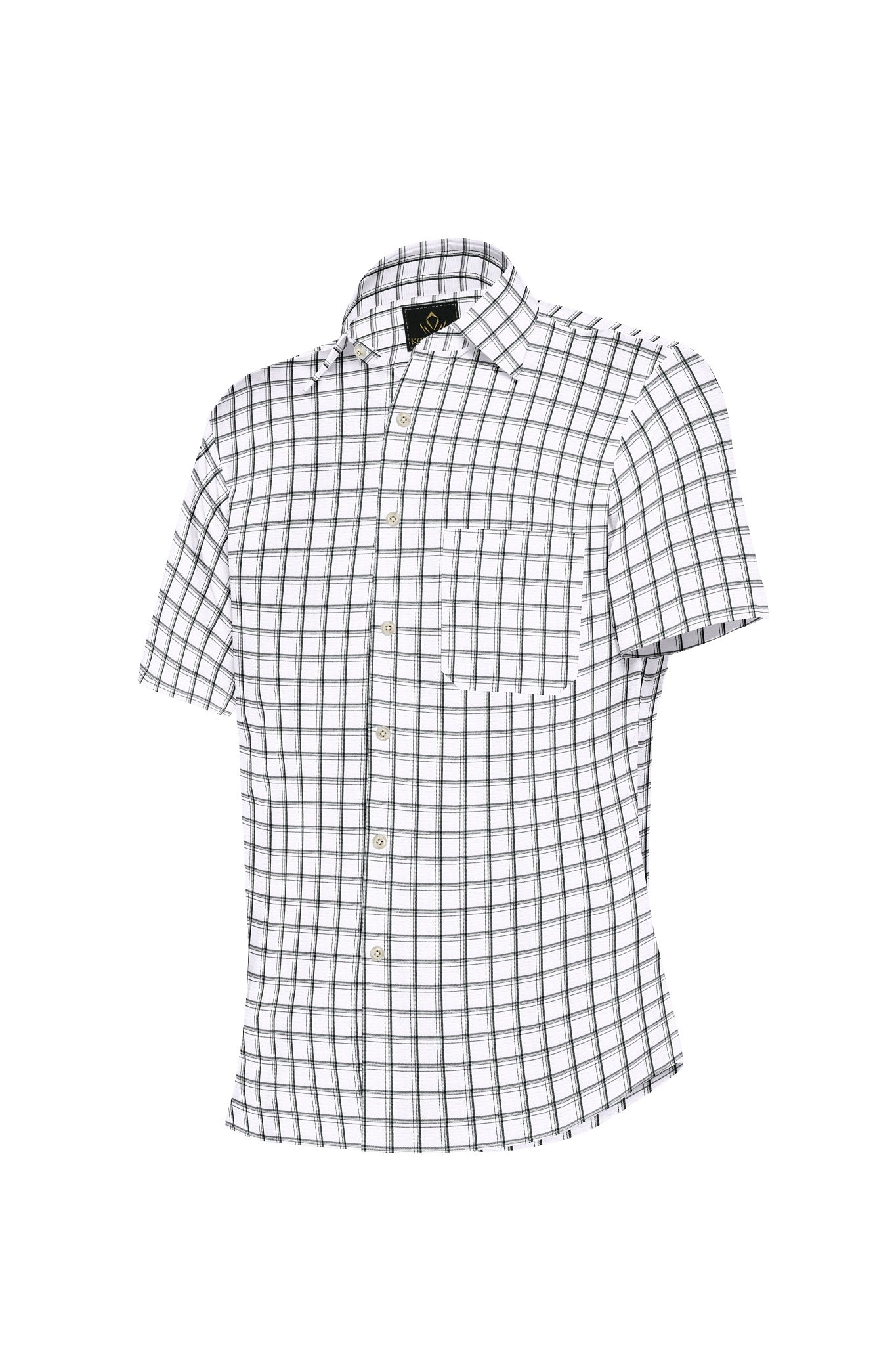Caviar Black and White Checks Cotton Shirt Plus size in India - Custom Shirts Online in Hyderabad India