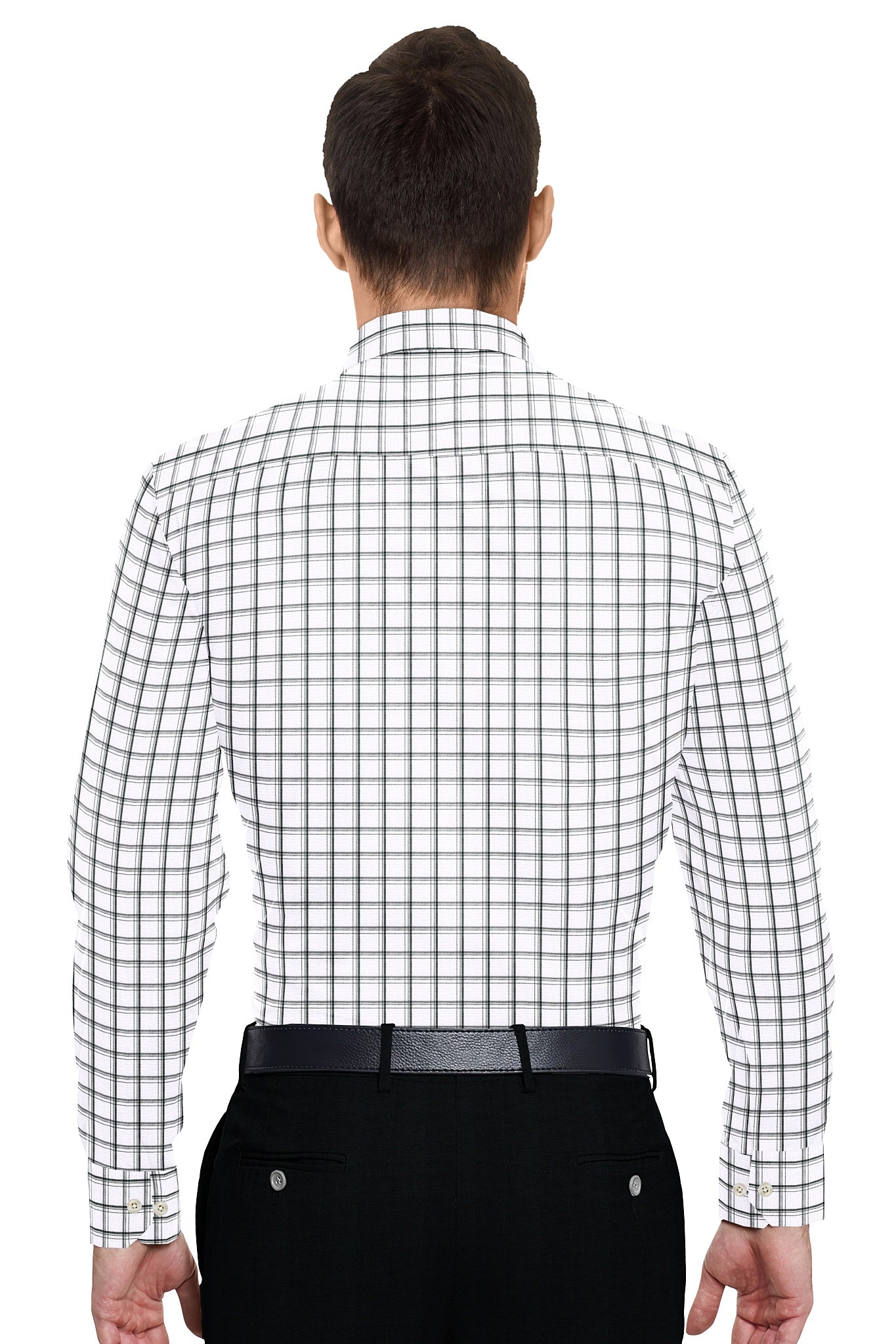 Caviar Black and White Checks Cotton Shirt Plus size in India - Custom Shirts Online in Hyderabad India