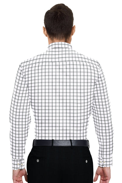 Caviar Black and White Checks Cotton Shirt Plus size in India - Custom Shirts Online in Hyderabad India
