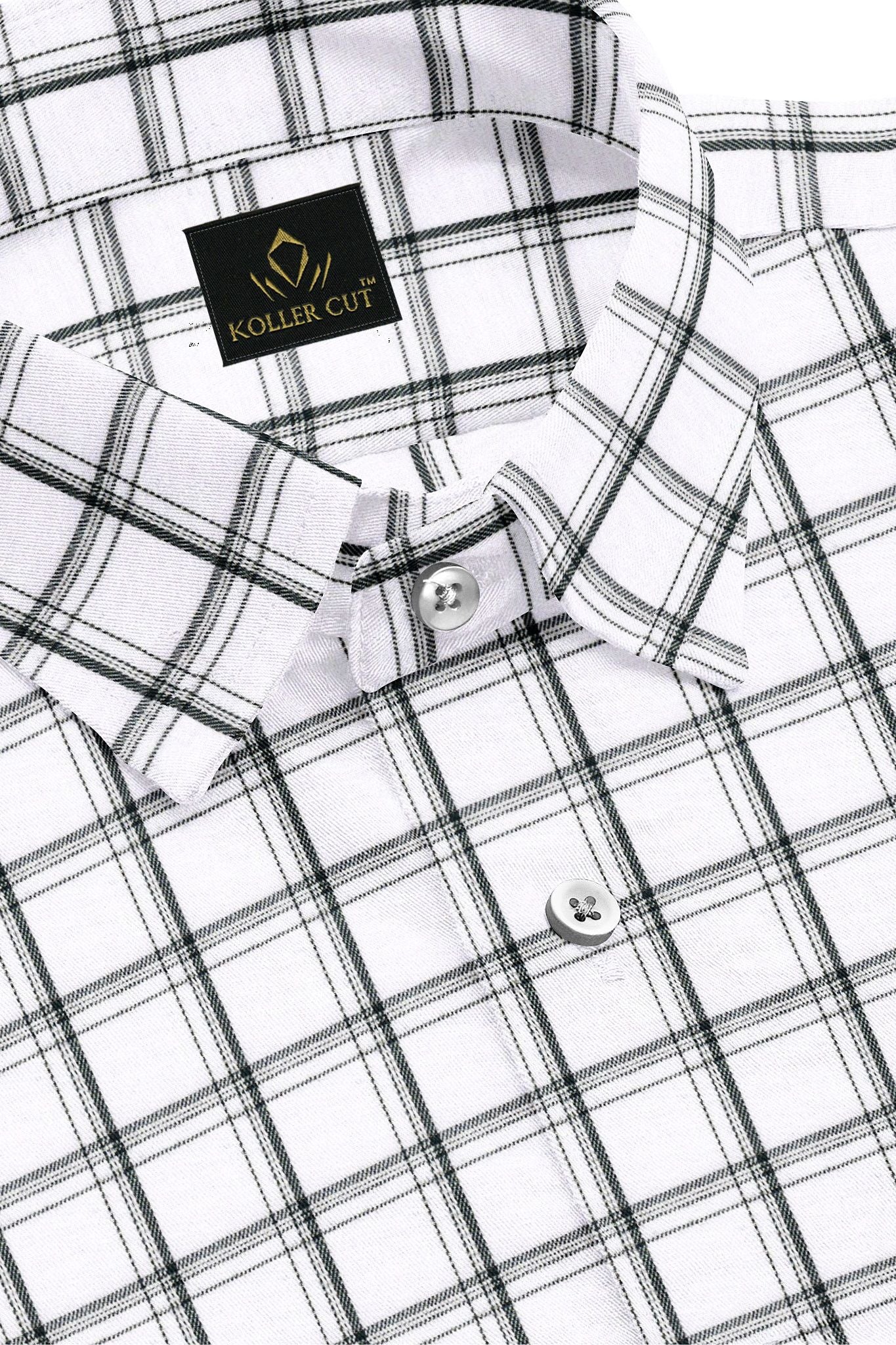 Caviar Black and White Checks Cotton Shirt Plus size in India - Custom Shirts Online in Hyderabad India