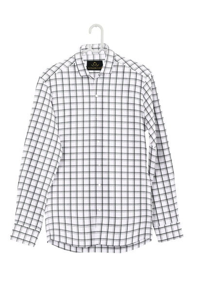 Caviar Black and White Checks Cotton Shirt Plus size in India - Custom Shirts Online in Hyderabad India