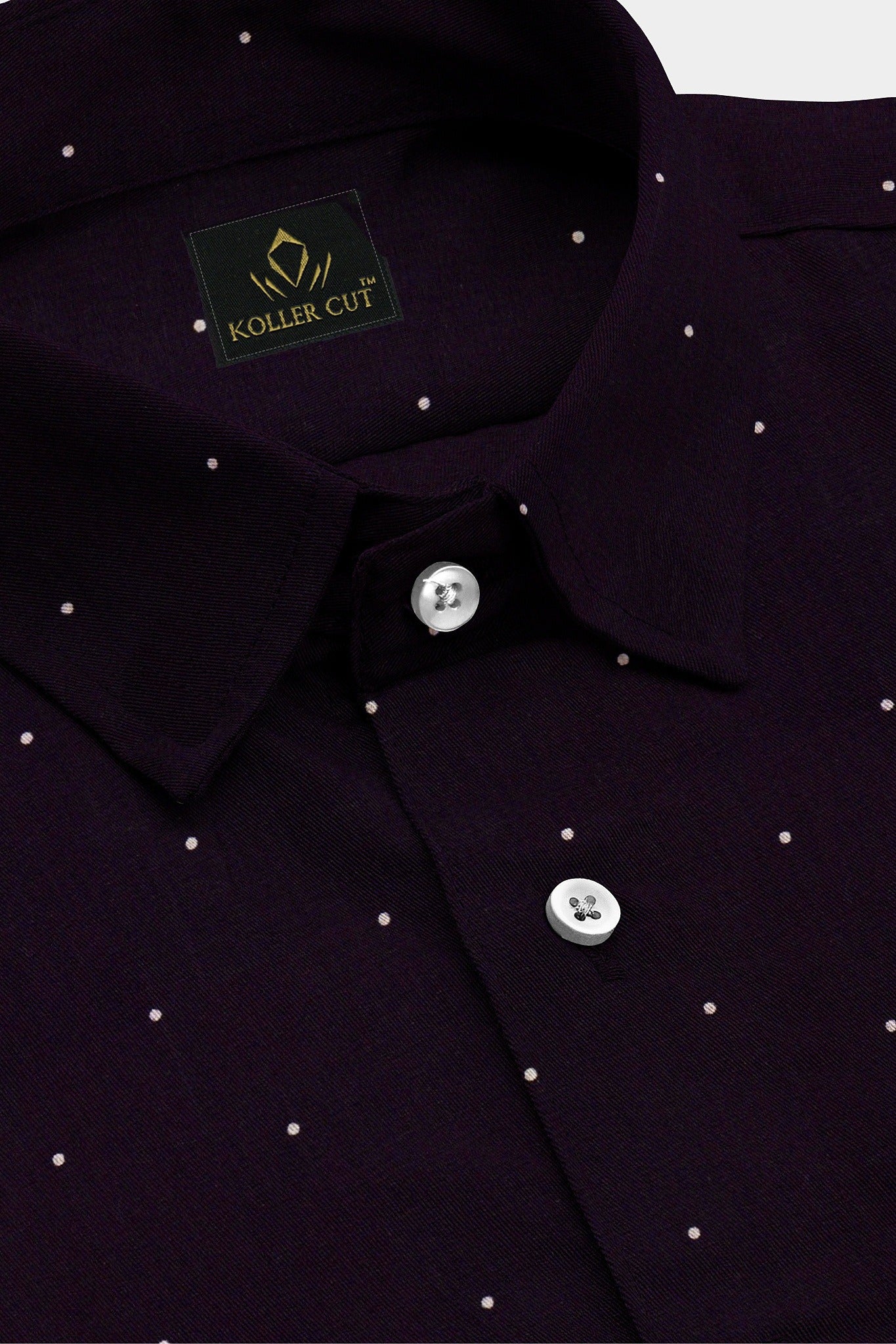 Acai Purple and White Dot Printed Cotton Shirt - Buy Custom Shirts Online in Mumbai
