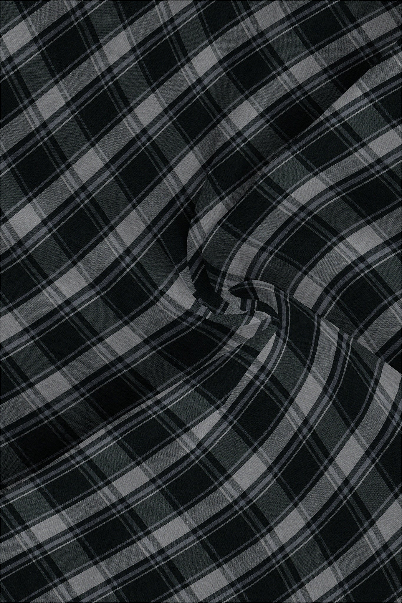 Jade Black and Quartz Grey Plaid Cotton Shirt