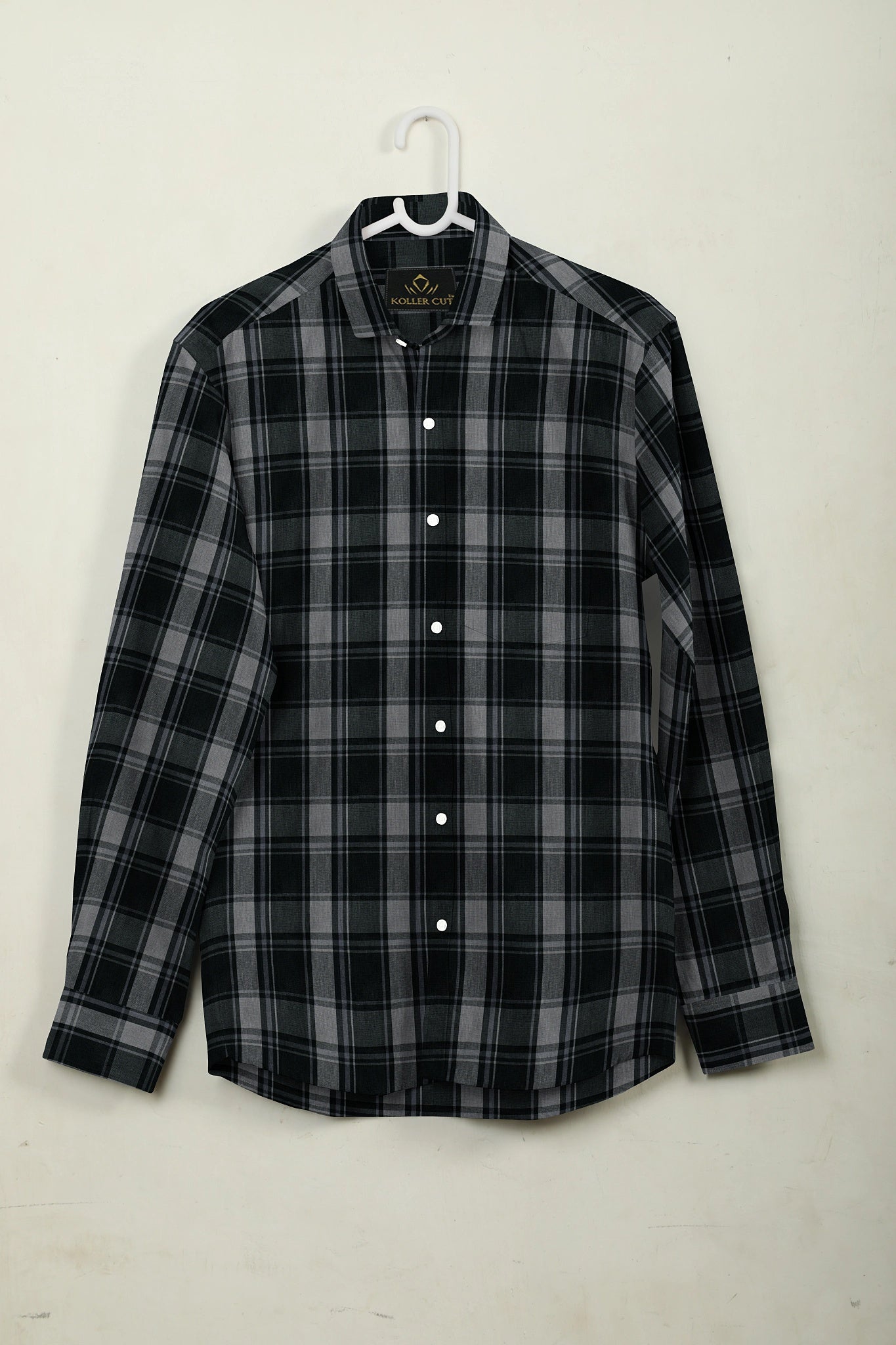 Jade Black and Quartz Grey Plaid Cotton Shirt
