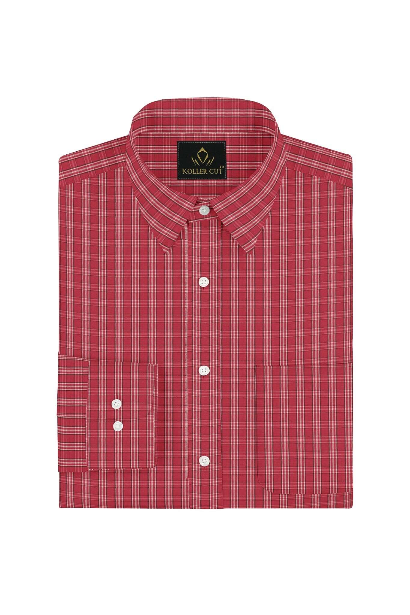 Poinsettia Red and White Checks Cotton Shirt