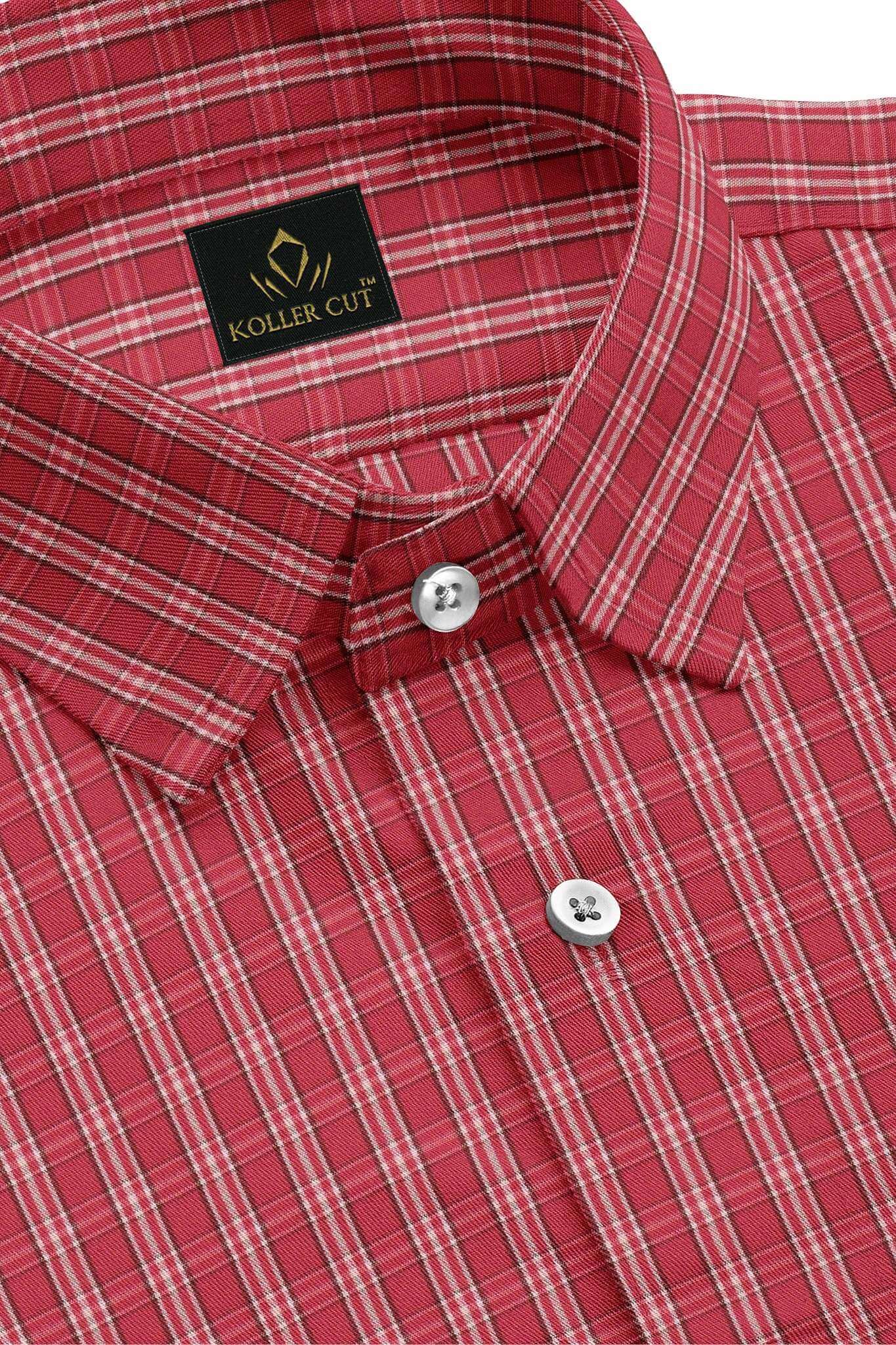 Poinsettia Red and White Checks Cotton Shirt