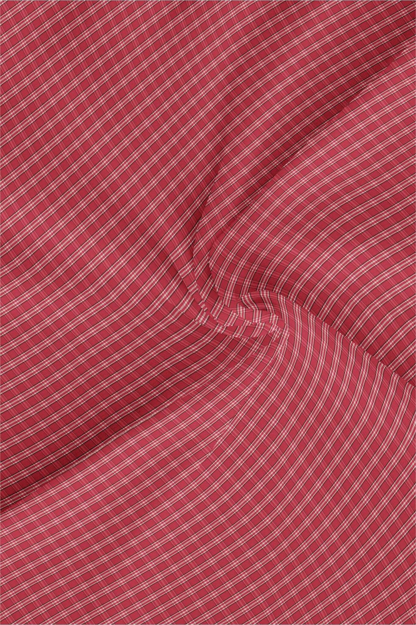 Poinsettia Red and White Checks Cotton Shirt