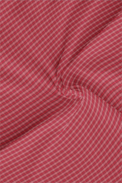 Poinsettia Red and White Checks Cotton Shirt