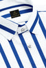 Buy Custom Shirts Near Me Chennai India - White and Regatta Blue Chalk Stripes Cotton Shirt