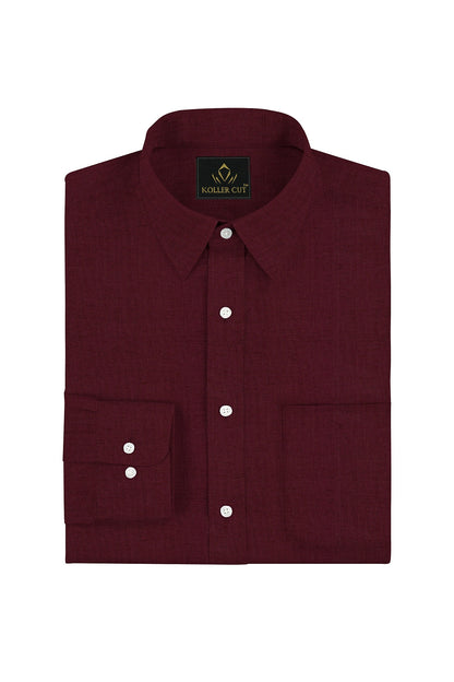 Merlot Red Luxurious Linen Shirt