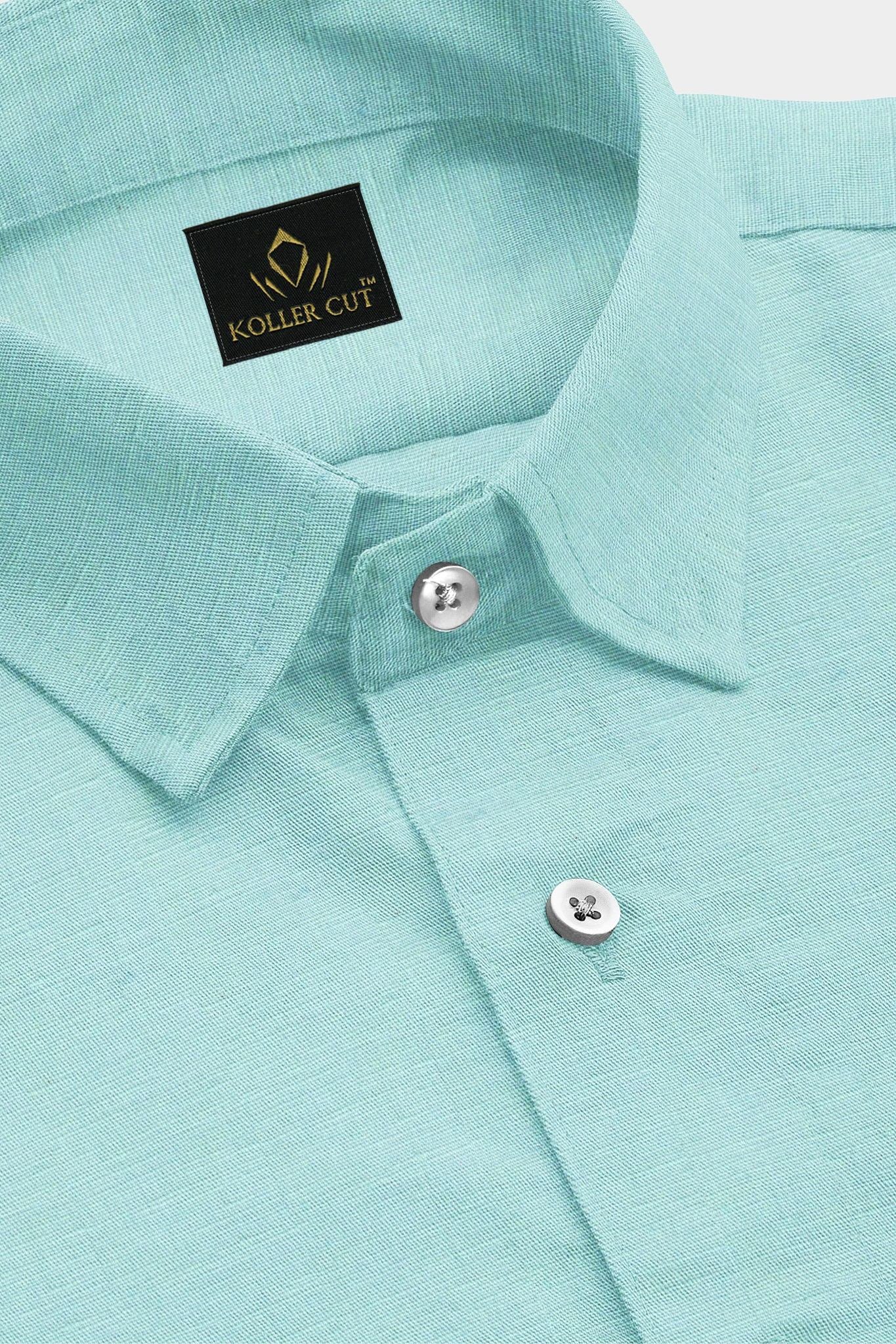 Turquoise Blue Luxurious Linen Shirt - Buy Linen Shirt in Mumbai