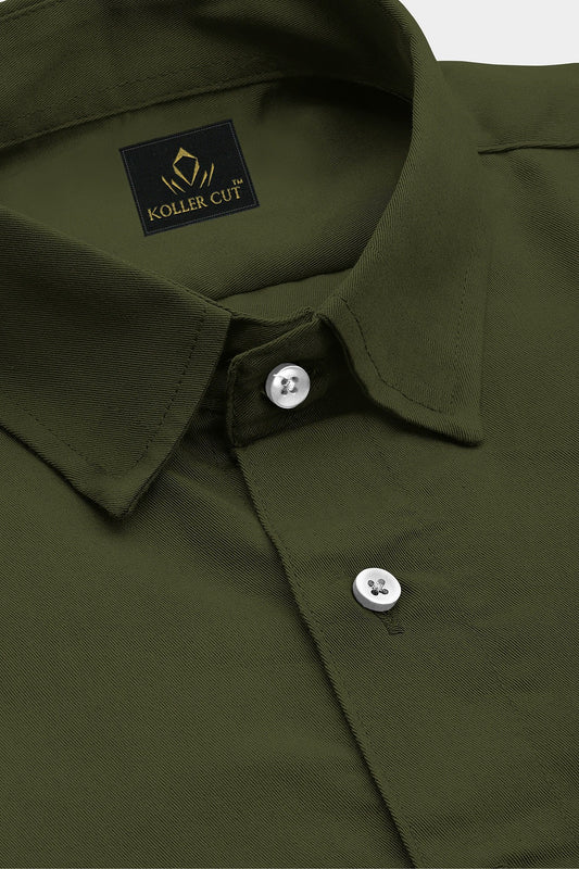 Olive Green Cotton Shirt