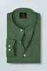Bronze Green Mandarin Giza Cotton Shirt