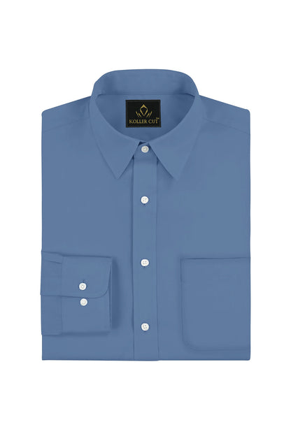 Lichen Blue Giza Cotton Shirt - Stitching Shirt in Delhi
