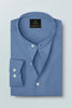 Lichen Blue Mandarin  Giza Cotton Shirt