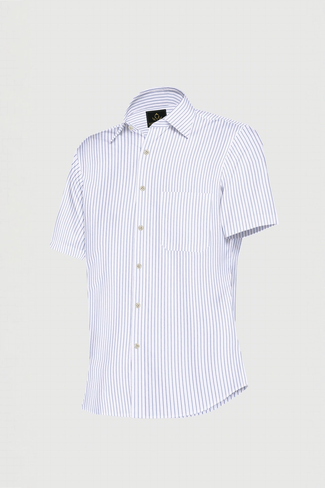 White and Galaxy Blue Pin Stripes Cotton Shirt