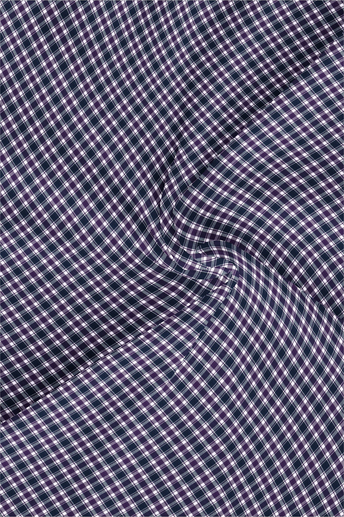 Medieval Blue with White and Mulberry Purple Checks Cotton Shirt Best Checks Shirt in India