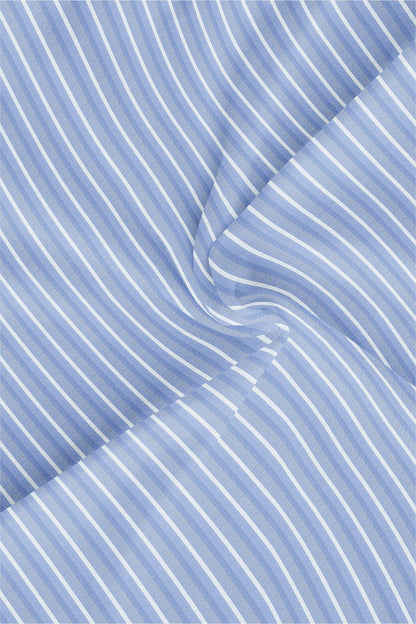 Xenon Blue and White Stripes Cotton Shirt - Best Office wear Shirts in India