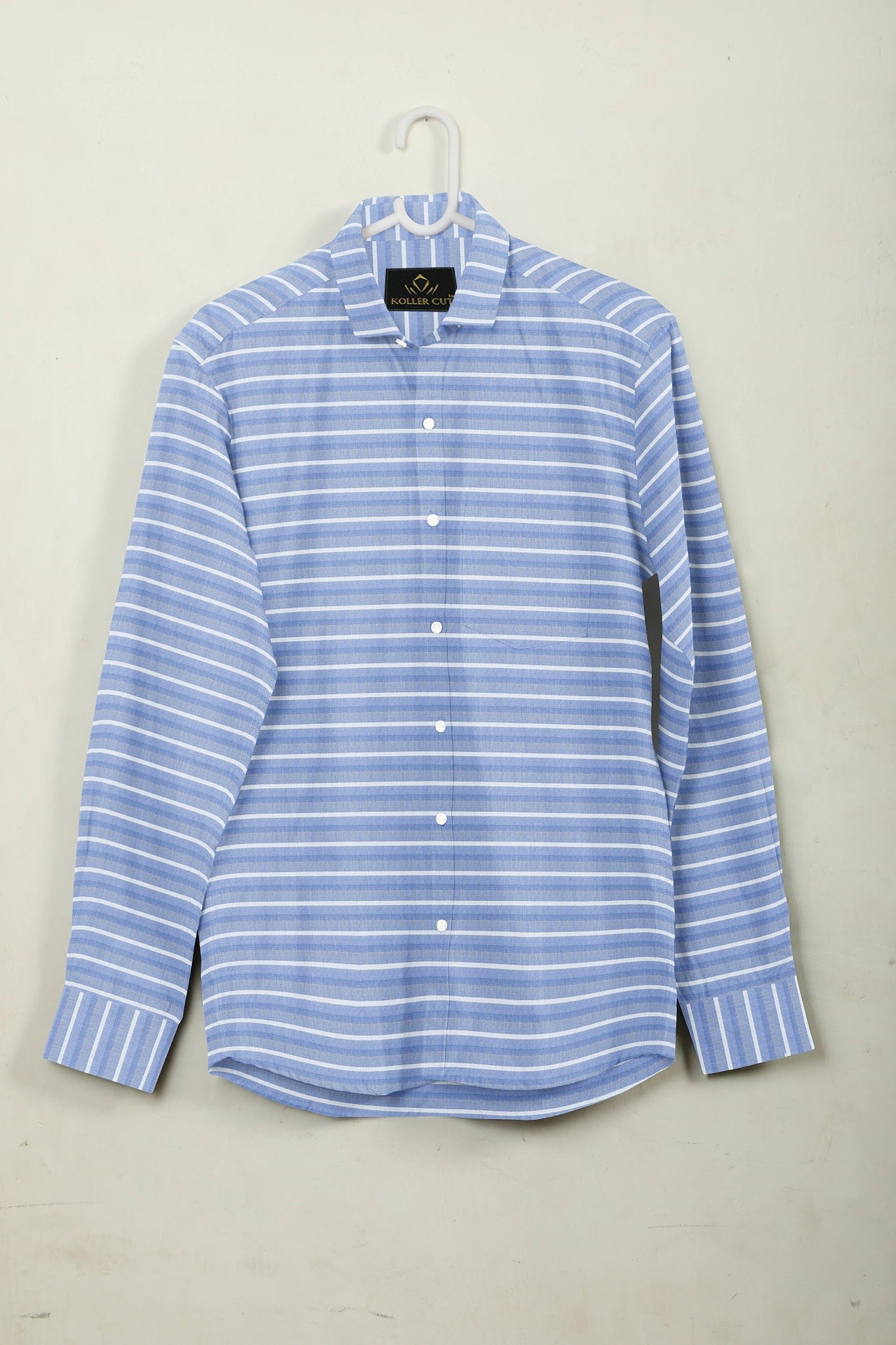 Xenon Blue and White Stripes Cotton Shirt - Best Office wear Shirts in India