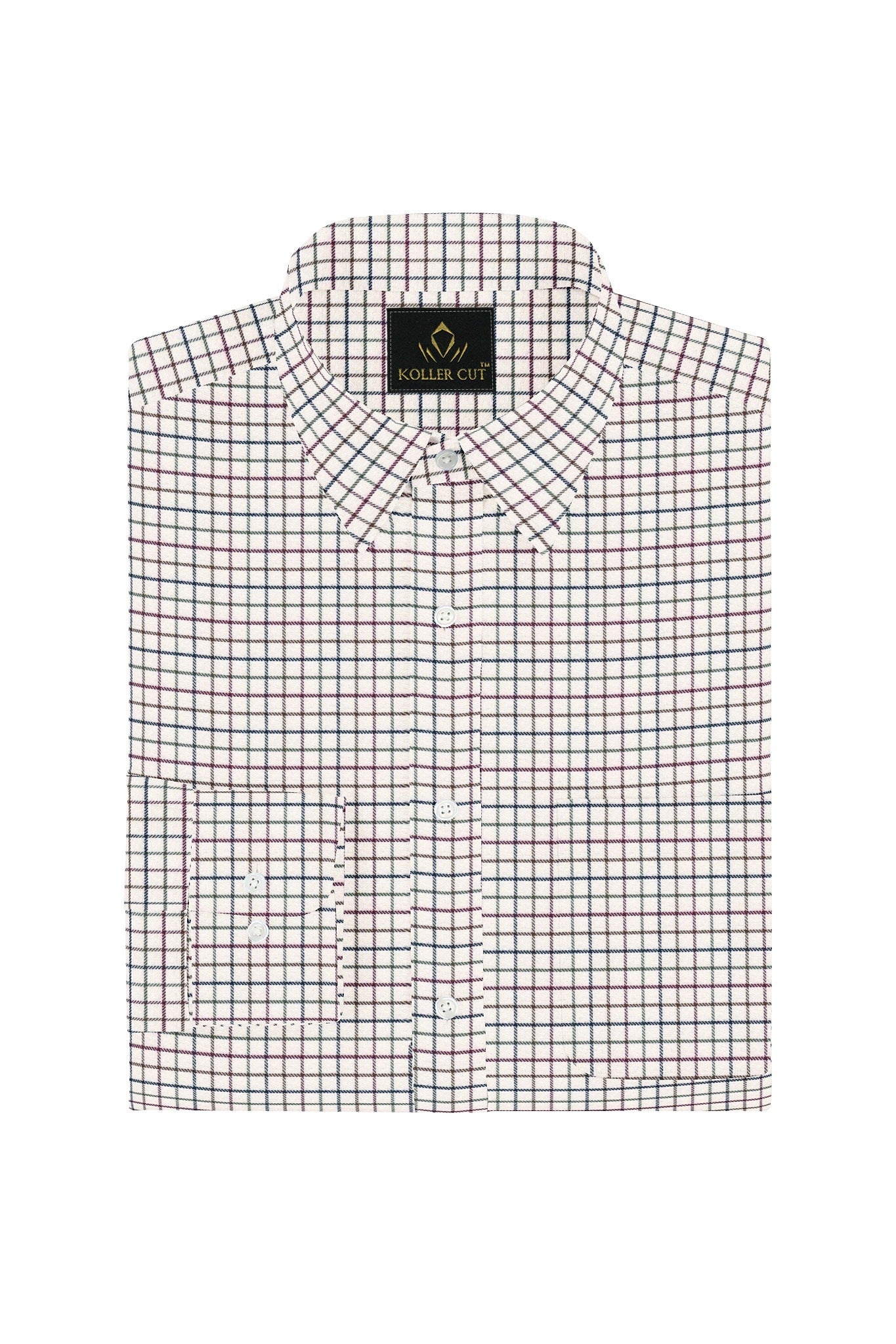 White with Cordovan Red and Cactus Green Checks Cotton Shirt
Pluss size Checks Shirt in india 
