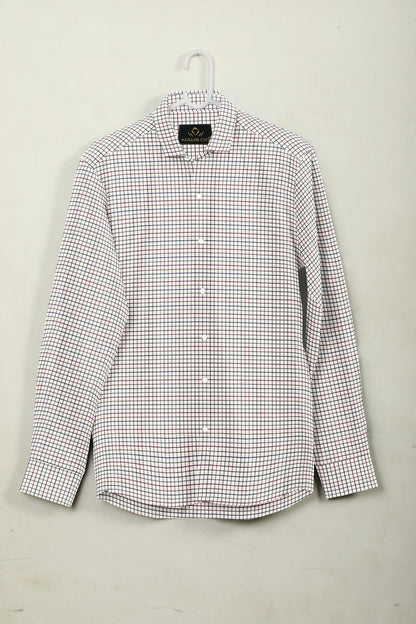 White with Cordovan Red and Cactus Green Checks Cotton Shirt
Pluss size Checks Shirt in india 