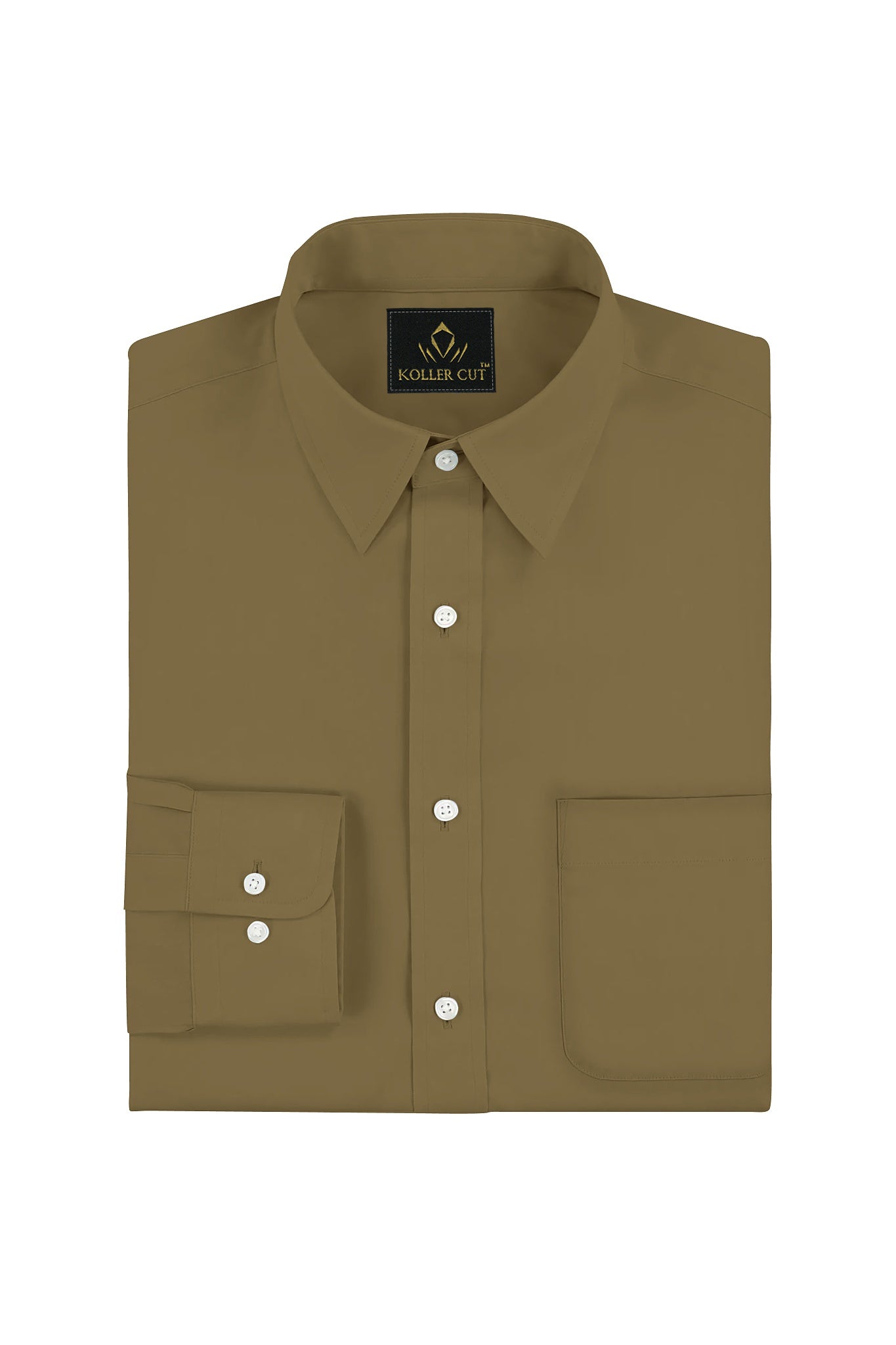 Kelp Brown Giza Cotton Shirt Plus size Plain Shirts in India 