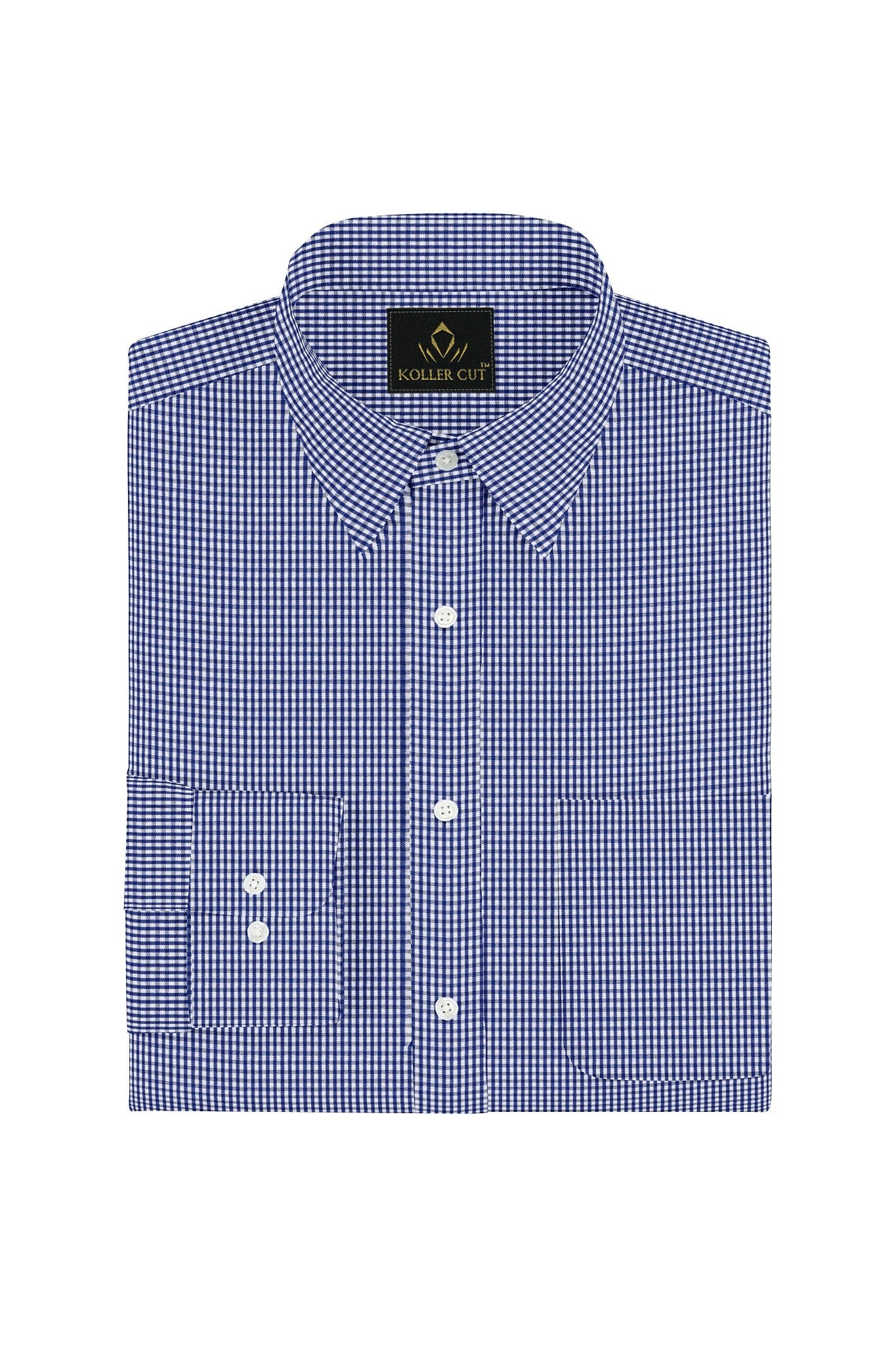 White and Baleine Blue Checks Cotton Shirt - Formal Office wear Shirts in India