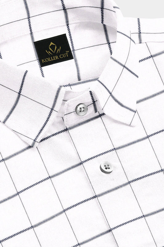 White and Black Checks Cotton Shirt Best Premium Cotton Check Shirt in India