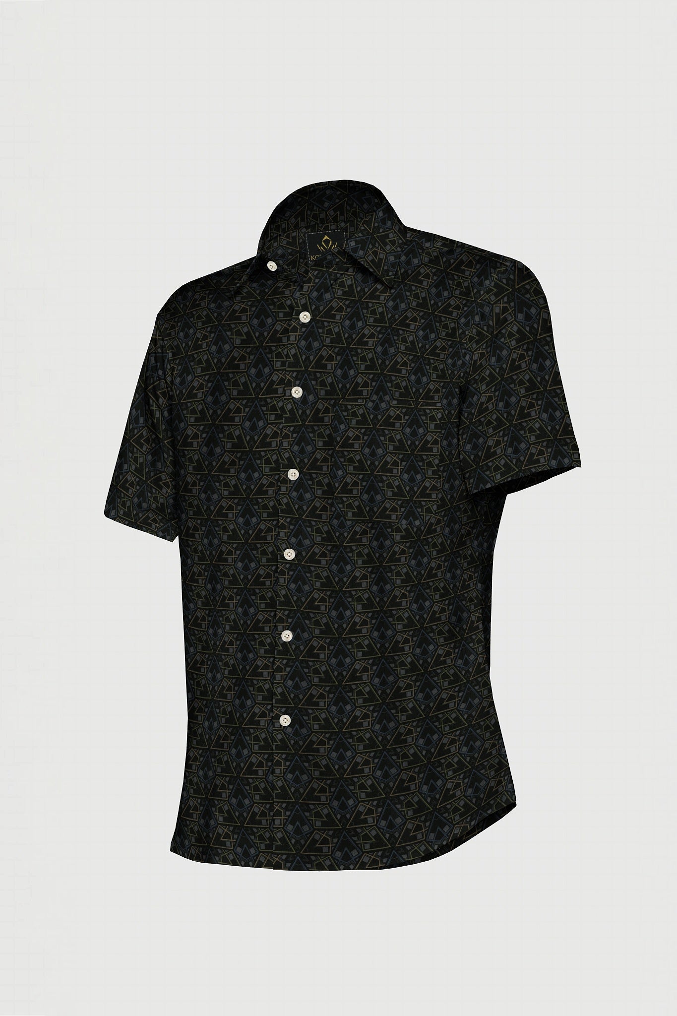Jade Black with Calliste Green and Opal Gray Printed Premium Giza Cotton Shirt -Best Printed Shirts in India