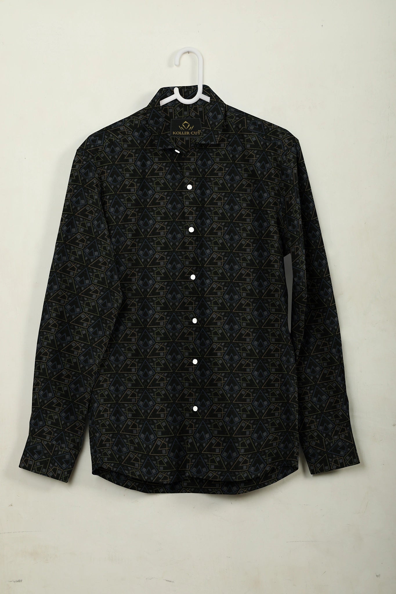 Jade Black with Calliste Green and Opal Gray Printed Premium Giza Cotton Shirt -Best Printed Shirts in India