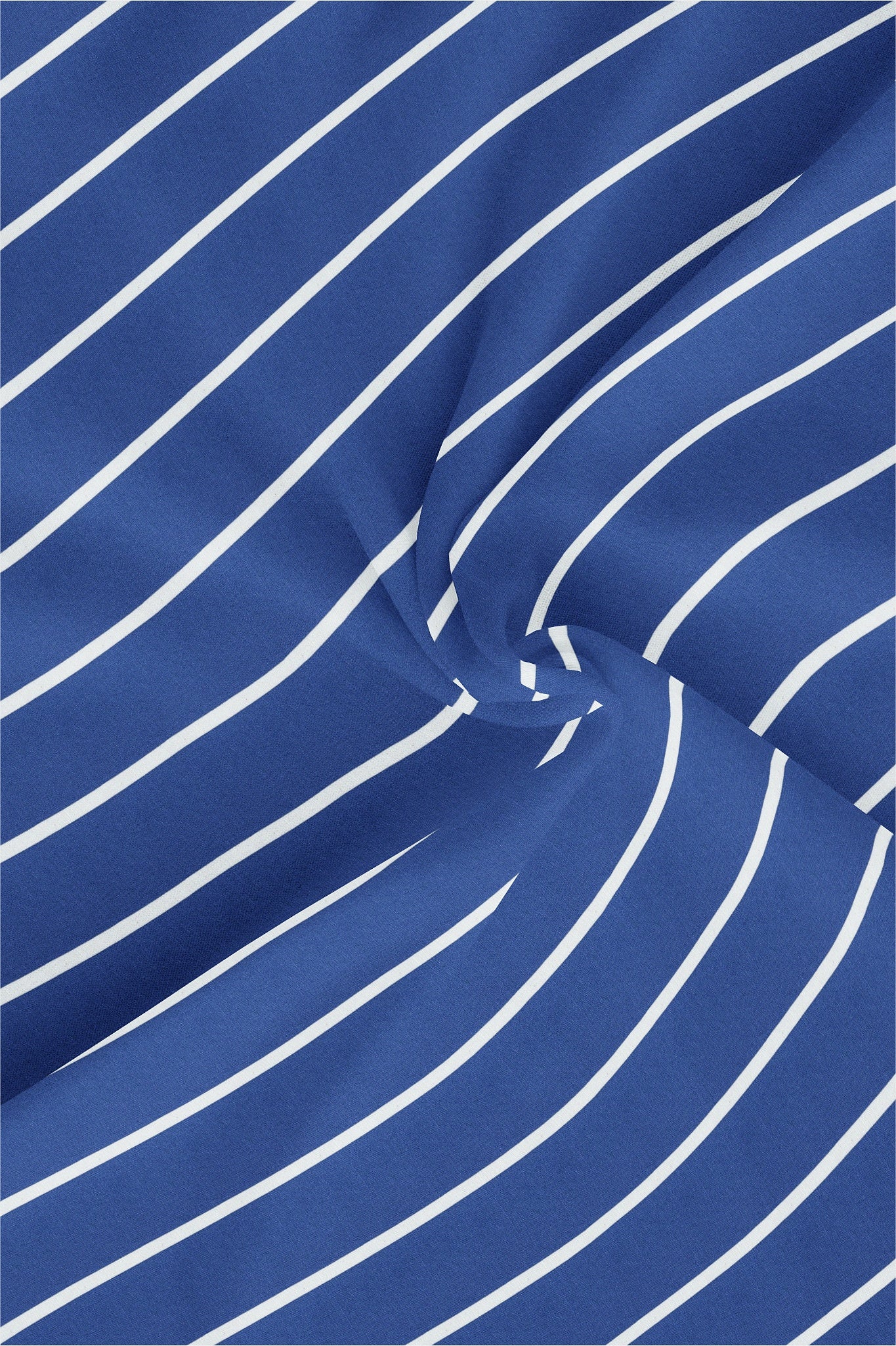 Regal Blue with White Wide Pencil Stripes Men's Cotton Shirt- Best Plus Size Cotton Shirt in India