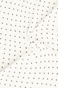 Pearl White with Cinnamon Brown Swirl Round Printed Cotton Shirt