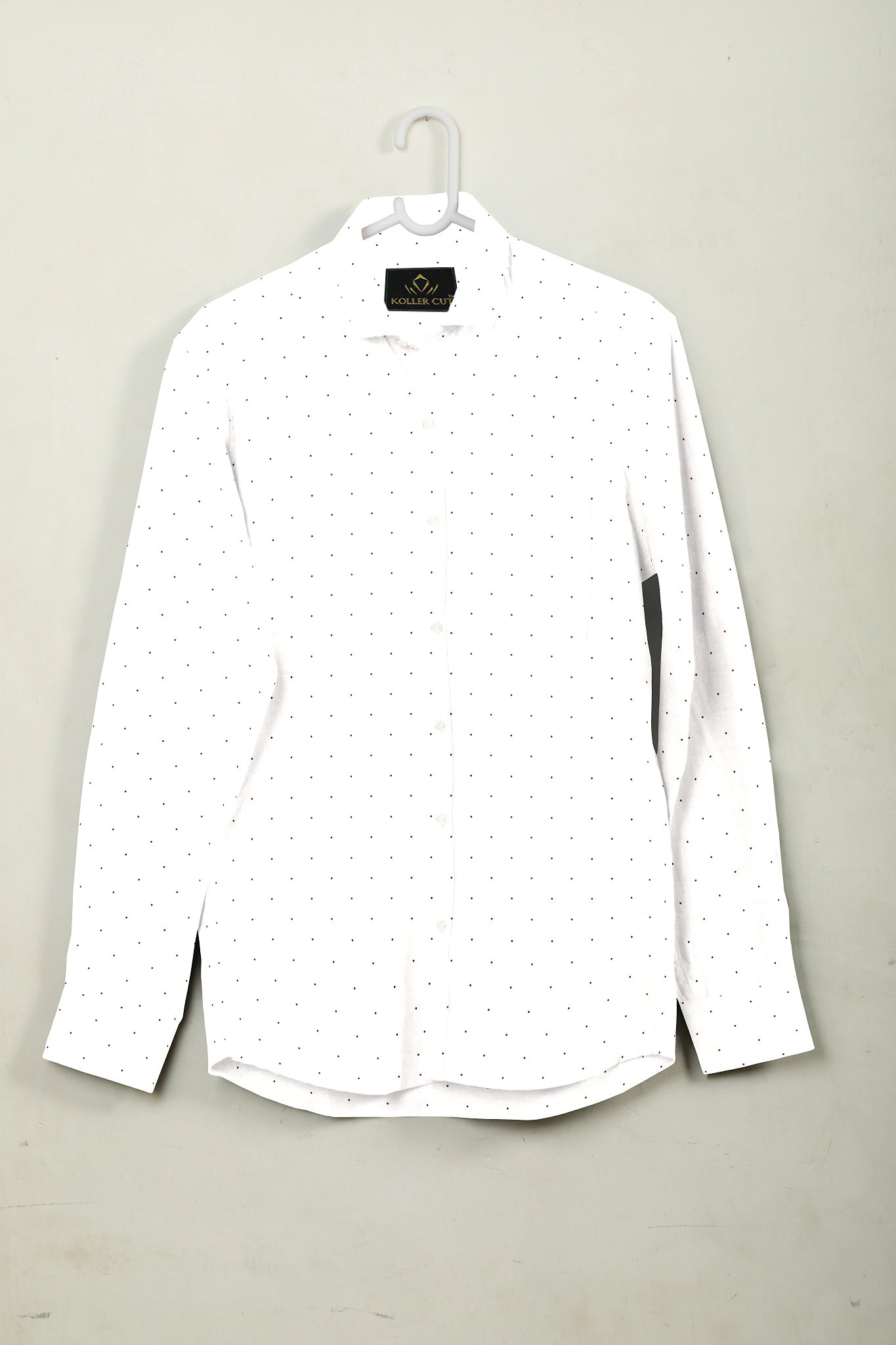 White with Black Dot Printed Cotton Shirt Premium Formal Cotton Shirt in India