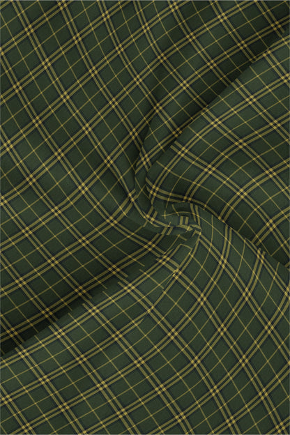 Cactus Green and Citron Yellow Checks Cotton Shirt Plus size Shirt for men in India