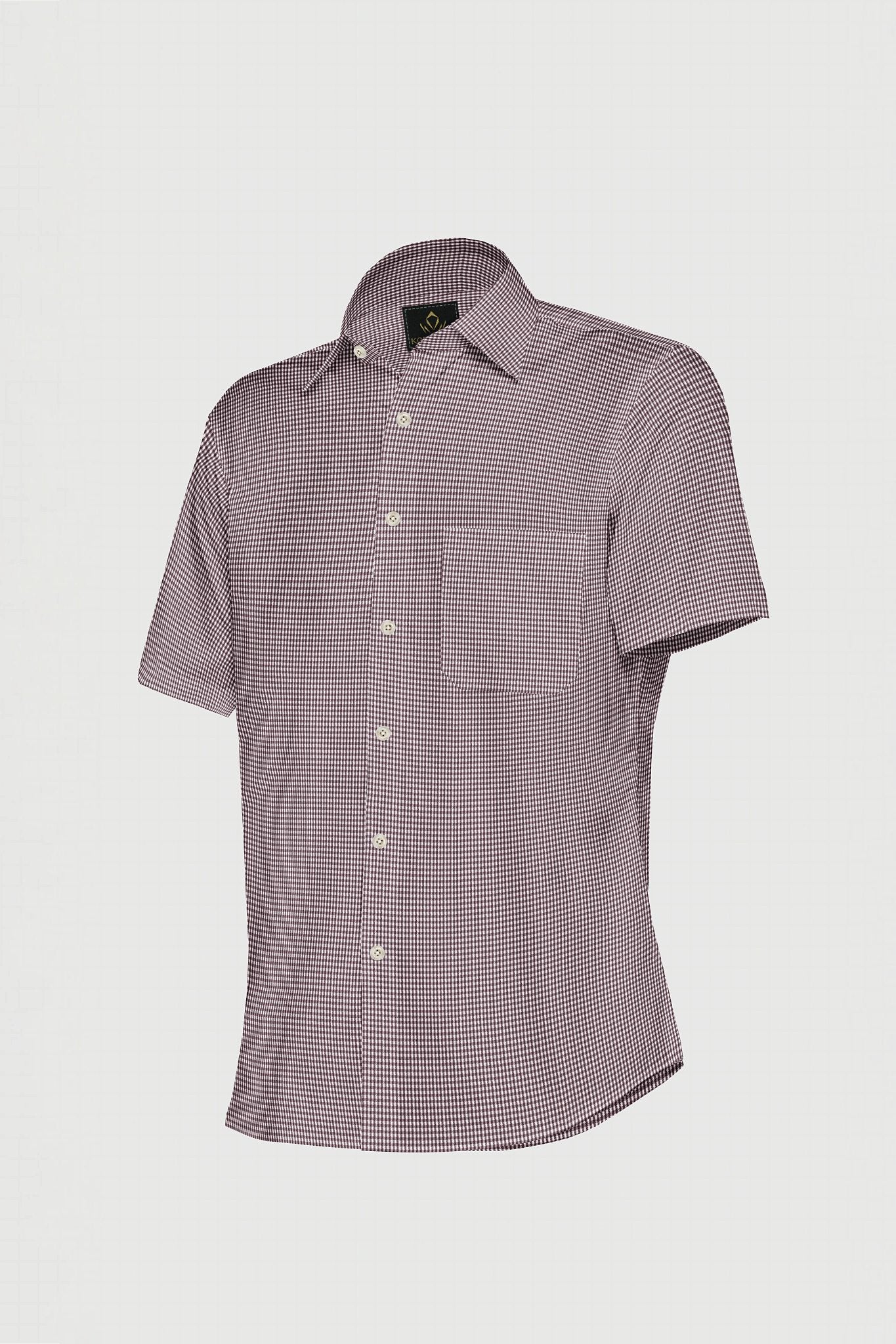 White and Russet Brown Checks Cotton Shirt-Plus size shirt in India