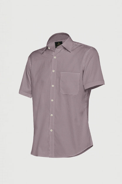White and Russet Brown Checks Cotton Shirt-Plus size shirt in India