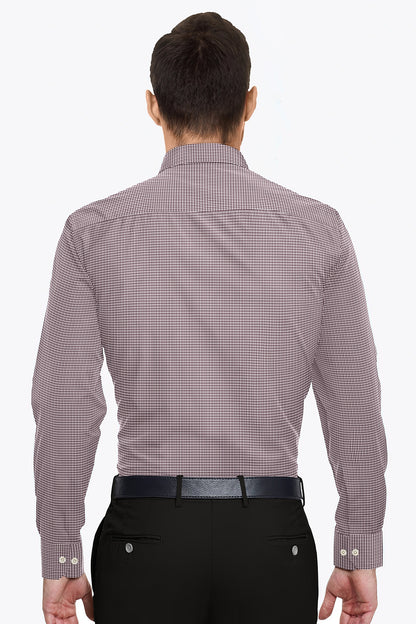 White and Russet Brown Checks Cotton Shirt-Plus size shirt in India