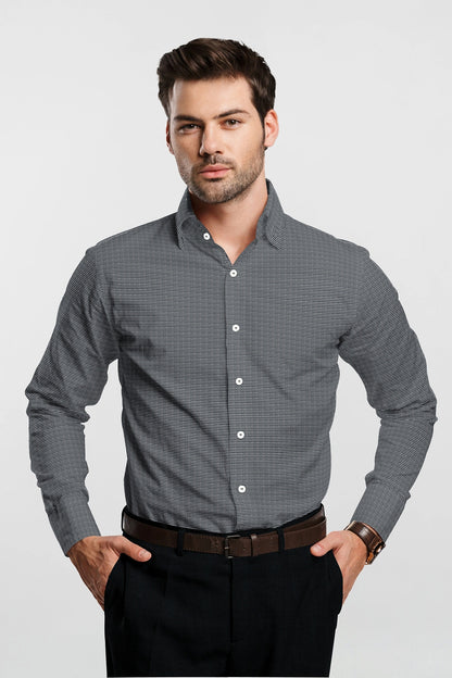 Jet Black and White Checks Cotton Shirt - Plus size shirt in India