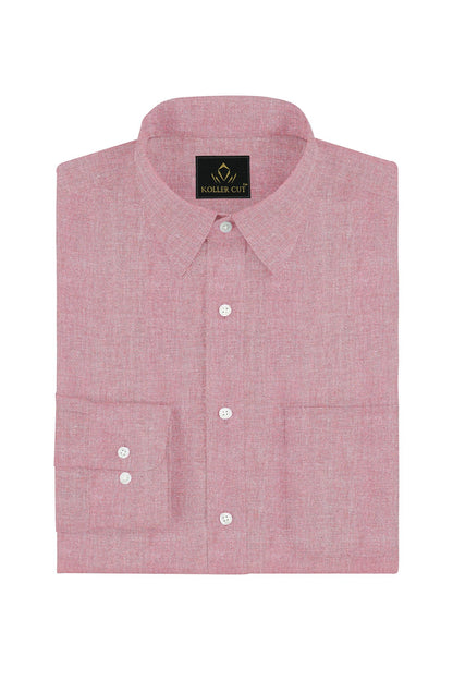 Persian Red and White Oxford Plain Cotton Shirt