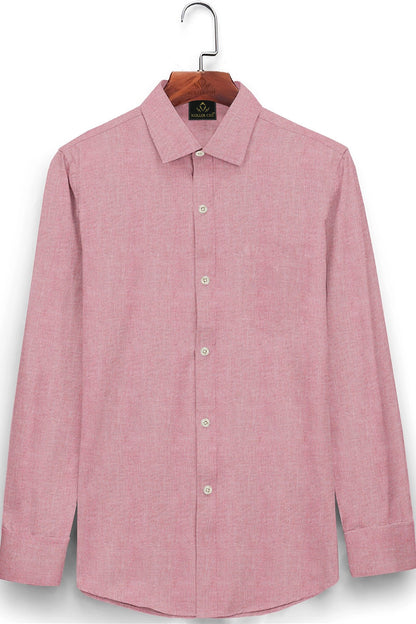 Persian Red and White Oxford Plain Cotton Shirt