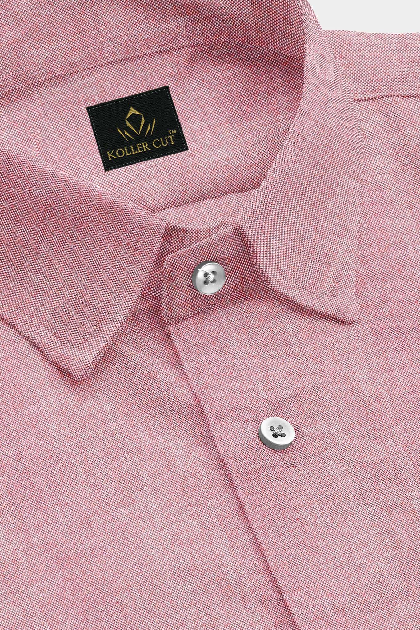 Persian Red and White Oxford Plain Cotton Shirt
